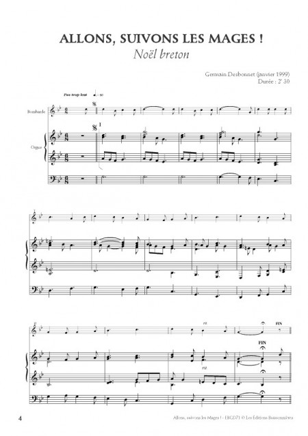 Desbonnet [I]Trois Noëls bretons[/I] pour bombarde et orgue