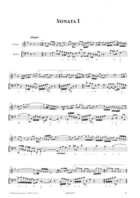 François Francoeur : Sonates à violon seul avec la basse continue, livre 1, sonates 1 à 10