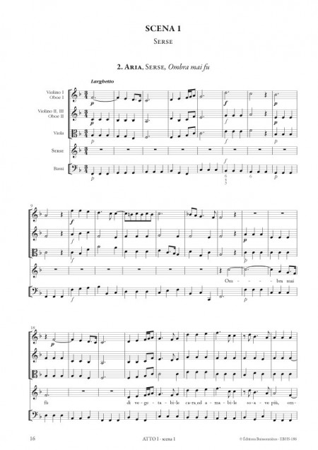 Serse (opéra de Georg Friedrich Händel HWV40) matériel d'orchestre