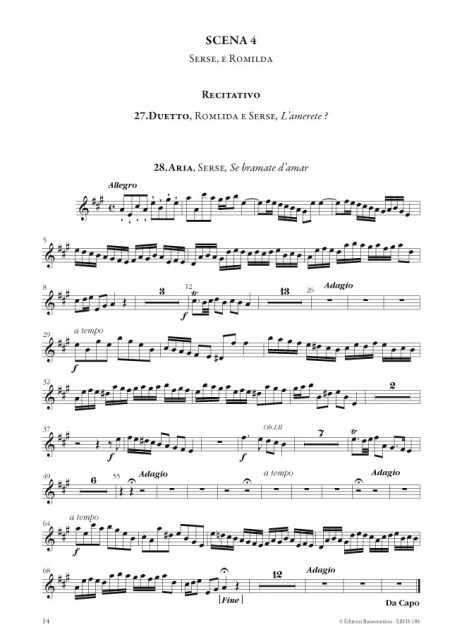 Serse (opéra de Georg Friedrich Händel HWV40) matériel d'orchestre