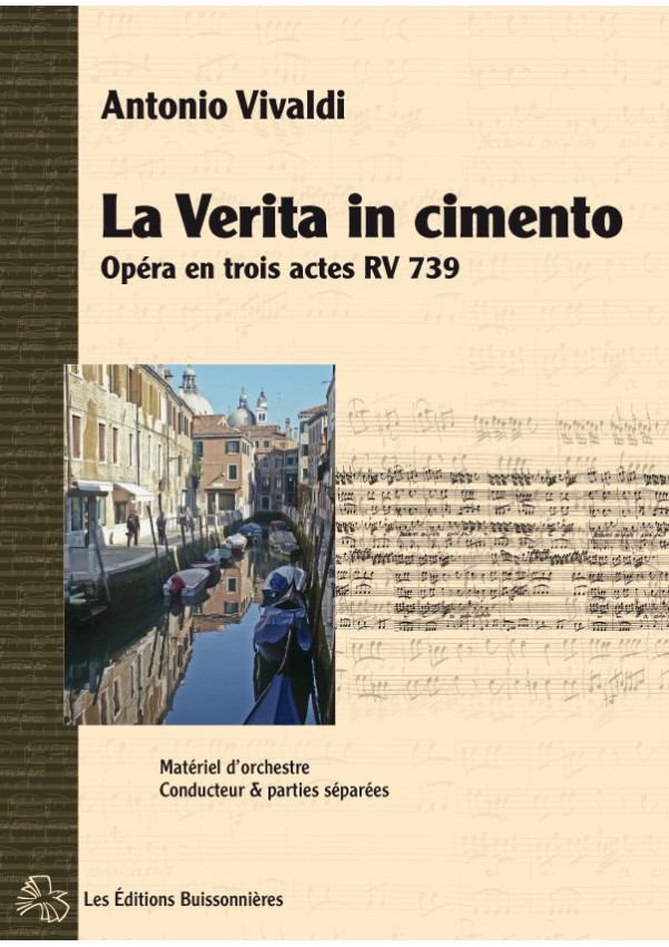 Vivaldi La Verita in Cimento, opéra RV 739 matériel d'orchestre