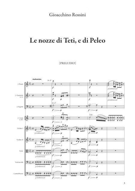 Le nozze di Teti e di Peleo (cantate de Gioacchino Rossini) Arias