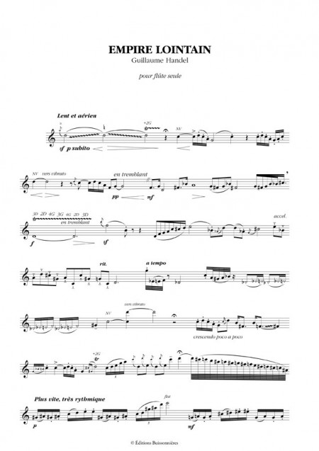 Guillaume Handel, Empire lointain, pour flûte seule