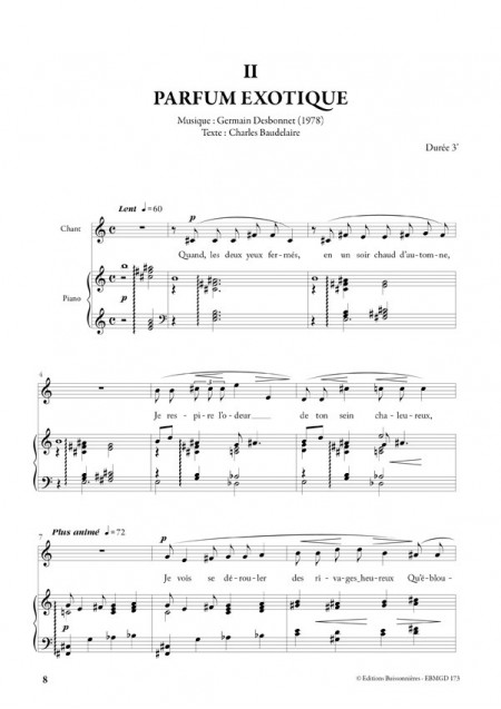 Desbonnet Mélodies pour chant et piano