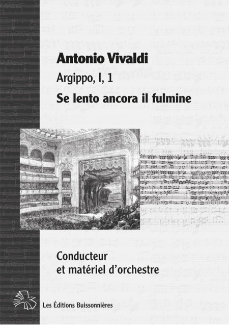 Vivaldi, Se lento ancora (Argippo), conducteur & matériel d'orchestre