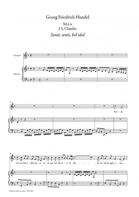 Handel : Senti bel idol (Silla), chant et clavier