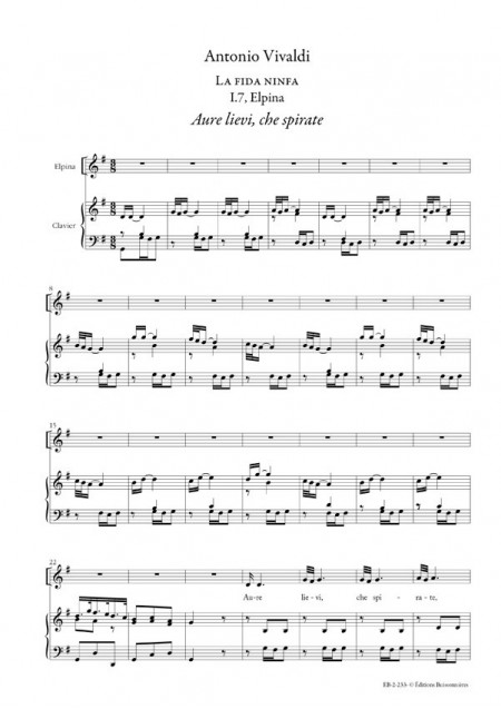 Vivaldi : Aure lievi, che spirate (La fida ninfa), chant et clavier (piano)