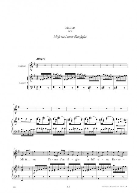 Vivaldi : La verita in cimento, réduction clavier