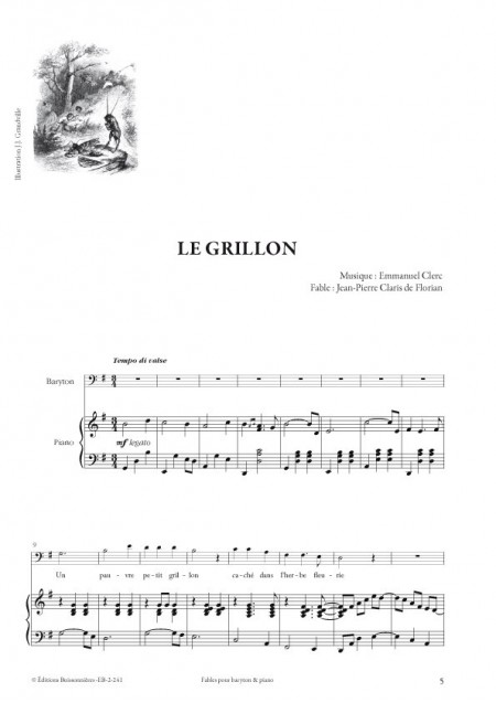 Emmanuel Clerc : Fables, pour baryton et piano