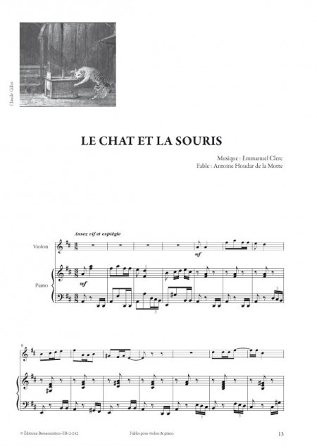 Emmanuel Clerc : Fables, pour violon et piano