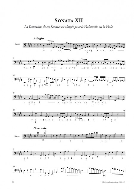 François Francoeur : Sonates à violon seul avec la basse continue, livre 2, sonate 6