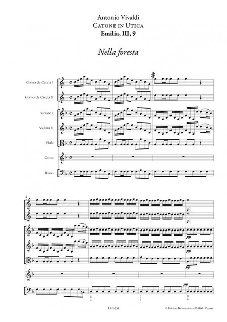 Nella foresta (Vivaldi, Catone in Utica), matériel d'orchestre