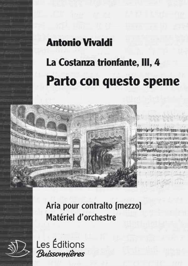 Vivaldi : Parto con questo speme (La Costanza trionfante), chant et orchestre