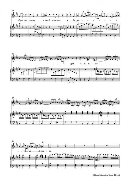 Vivaldi : QUANTO POSSO A ME FO SCHERMO, chant et clavier