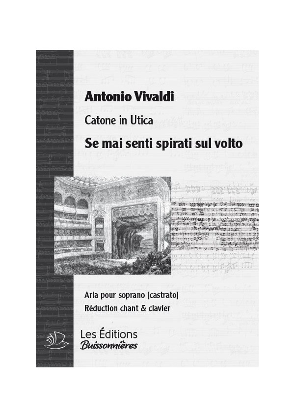 Vivaldi : Se mai senti sul volto (Catone in Utica), chant et piano
