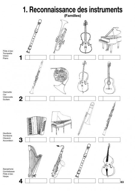 Les instruments de musique, livret avec CD